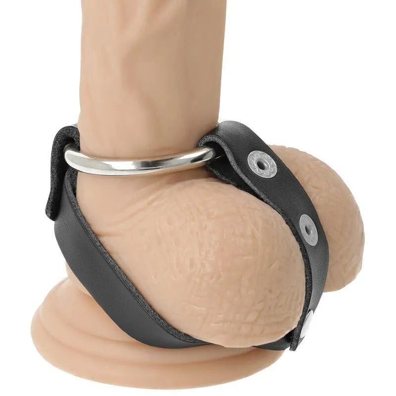Anneau Pénien Ajustable Métal Noir Bdsm