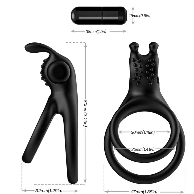 Anneau Pénien Ergonomique Silicone Vibrant