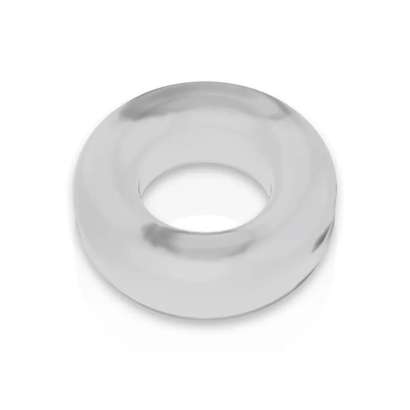Anneau pénien transparent hypoallergénique en TPE, forme circulaire, optimise performance sexuelle, compression uniforme.