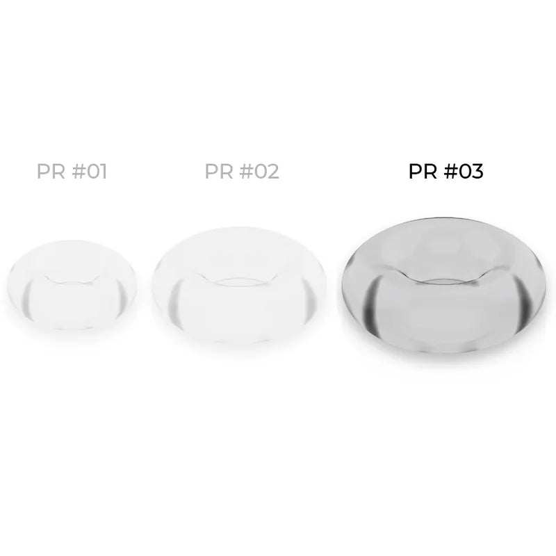Anneau pénien hypoallergénique TPE transparent, forme circulaire, pour confort et performance intimes.