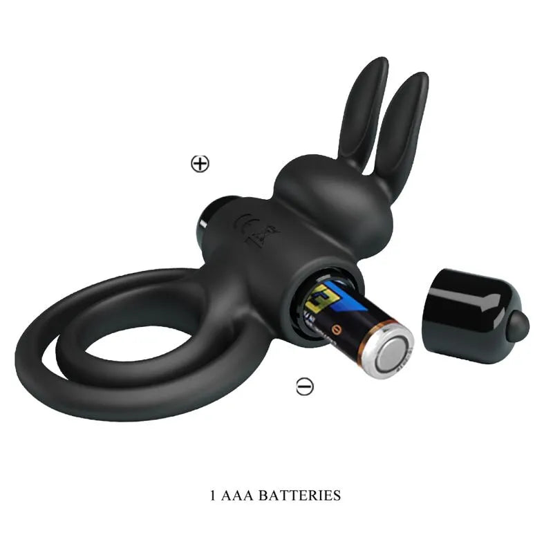 Anneau Pénien Silicone Vibrations Clitoridiennes Noir
