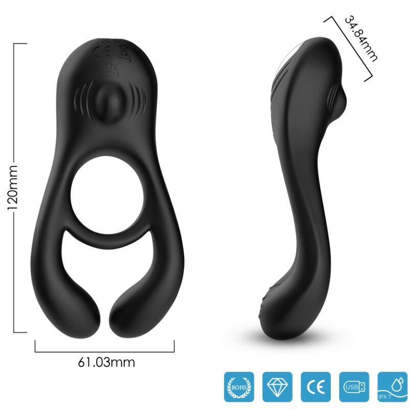 Anneau Pénien Vibrant Étanche Rechargeable Silicone