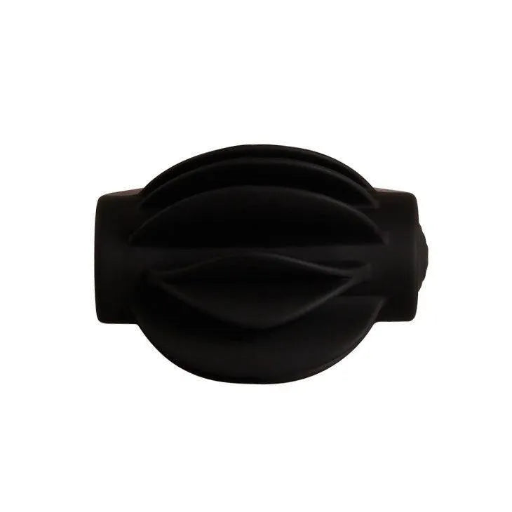 Anneau vibrant noir en silicone médical avec balle vibrante, conçu pour stimulation clitoridienne et amélioration érection.