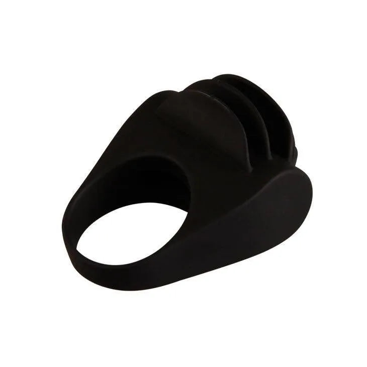 Anneau vibrant noir en silicone médical, design ergonomique, stimulation clitoridienne, amélioration érection.
