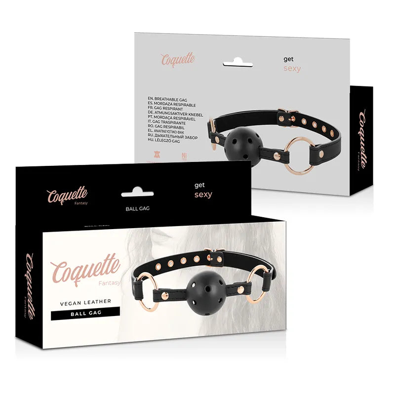 Bâillon Cuir Vegan Respirant Bdsm