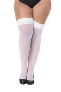 Bas Nylon Grande Taille Blancs Autofixants Dentelle