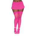 Bas Nylon Rose Néon Grande Taille Avec Jarretières