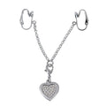 Bijou Intime Argent Coeur Strass Fermoirs Labia