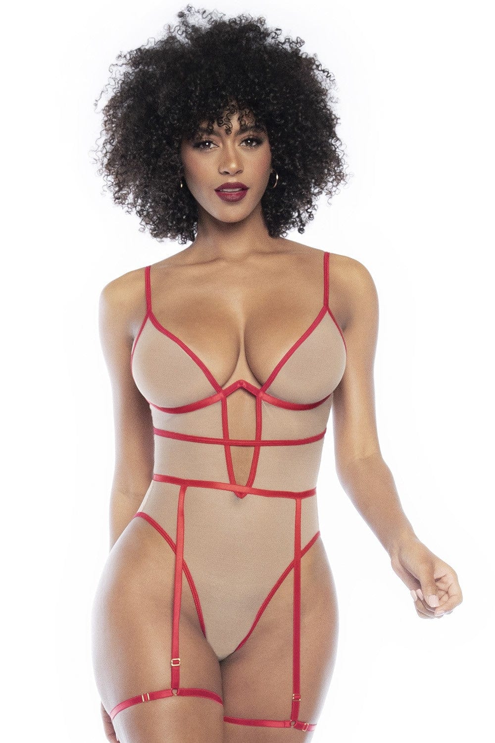 Body chair et couture rouge sexy - MAL8818RED