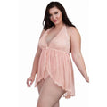 Body String Grande Taille Rose Champagne Dentelle