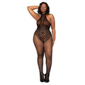 Bodystocking Grande Taille Résille Noire Ouvert