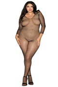 Bodystocking Résille Noire Grande Taille Sexy