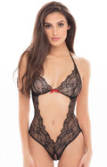 Bodystring En Dentelle Noire Ouvert René Rofé