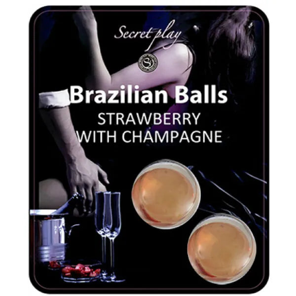 Boules D'Huile De Massage Érotiques Fraise Champagne