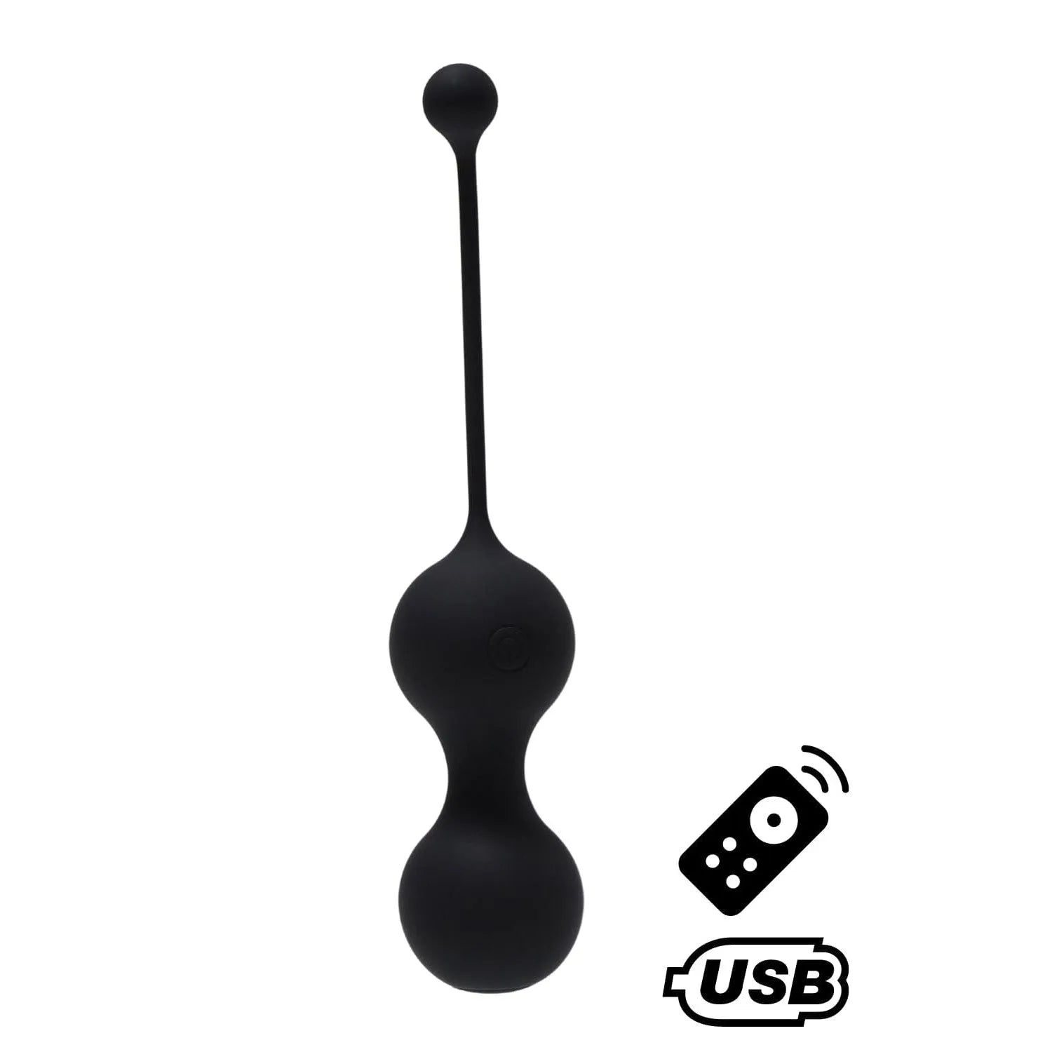 Boules De Geisha Vibrantes Noires Silicone Télécommandées