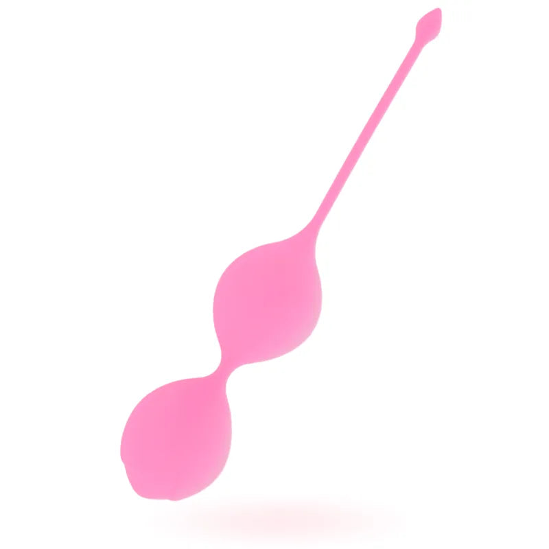 Boules de Kegel roses en silicone médical, forme ergonomique, pour renforcement pelvien et santé intime féminine.