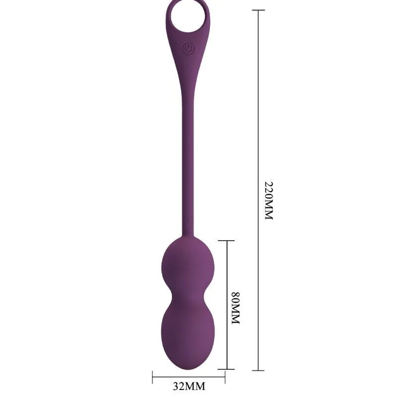 Boules Kegel vibrantes en silicone violet, forme ergonomique, 12 fonctions, tonification pelvienne, bien-être féminin.