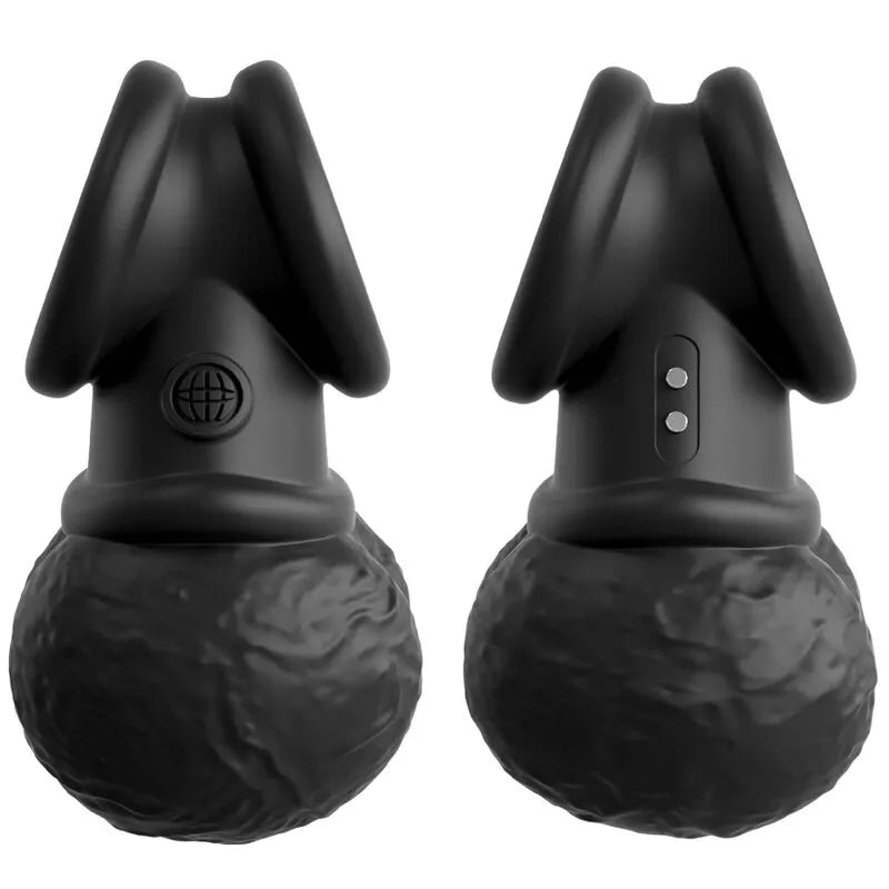 Boules vibrantes noires en silicone étanche avec télécommande, design ergonomique, 10 modes de vibration.