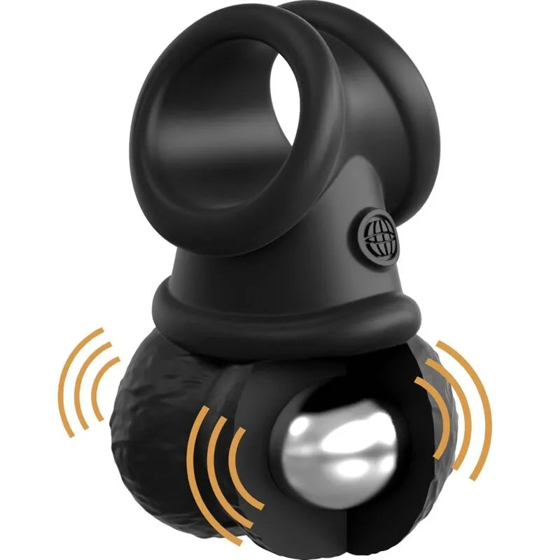 Boules vibrantes noires en silicone étanche avec télécommande, design ergonomique, 10 modes de vibration, usage aquatique.