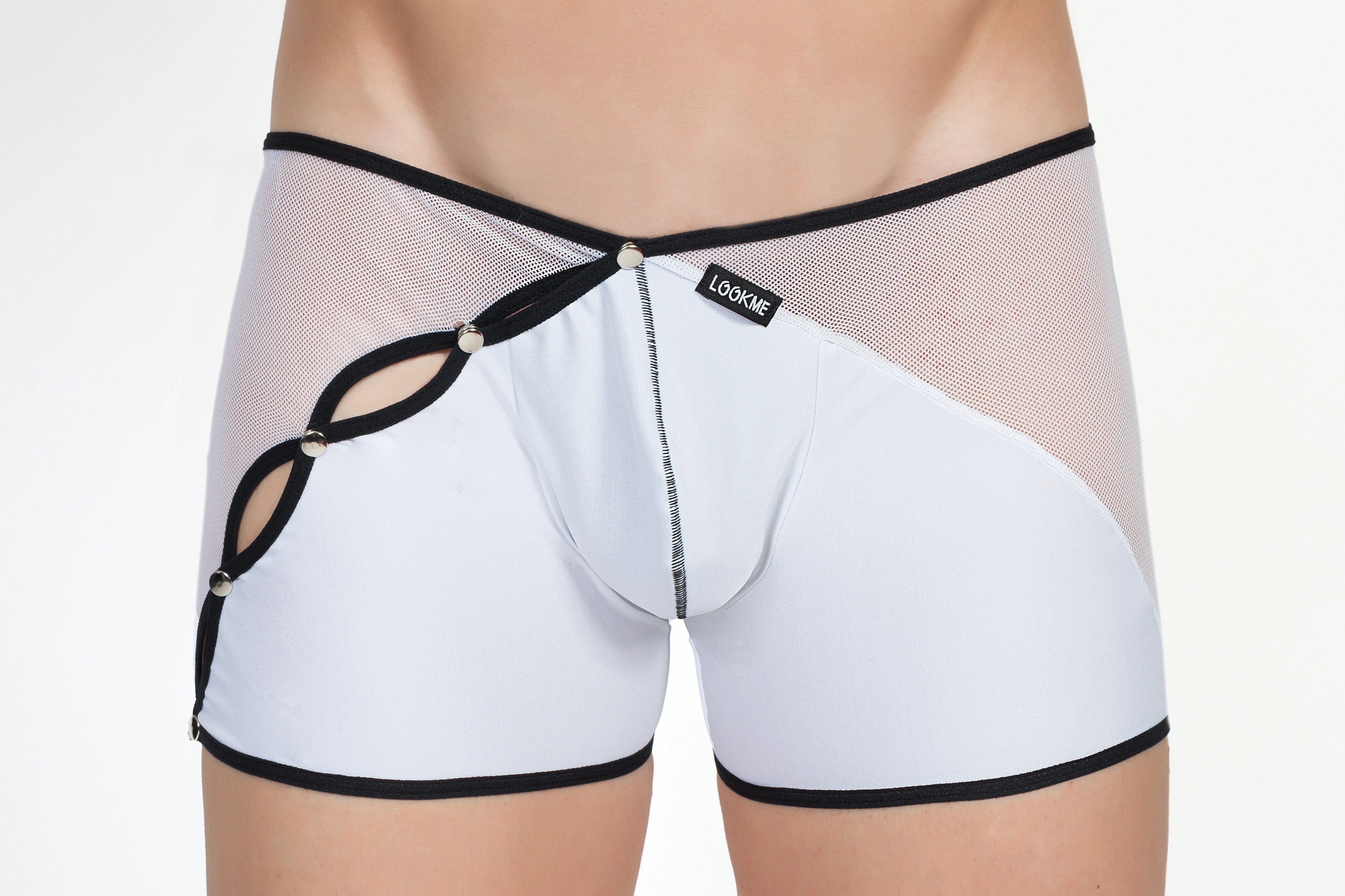 Boxer Bi-Matière Avec Fausse Fermeture Éclair