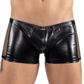 Boxer Homme Noir Simili Cuir Résille Confortable