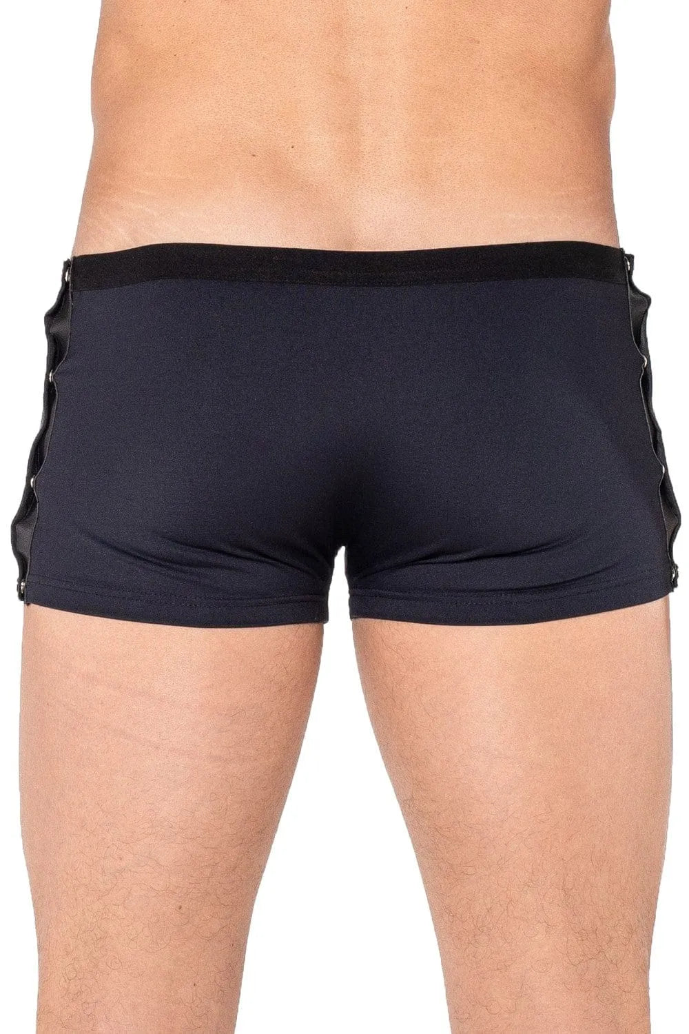Boxer noir LOOKME avec boutons pressions sur les côtés, coupe ajustée, collection Jumbo, confort et style moderne.