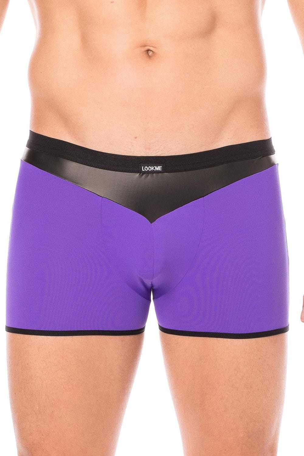 Boxer violet simili cuir brillant - LM2001-67PUR