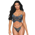 Bustier En Dentelle Florale Sans Baleine Avec Strass Argenté