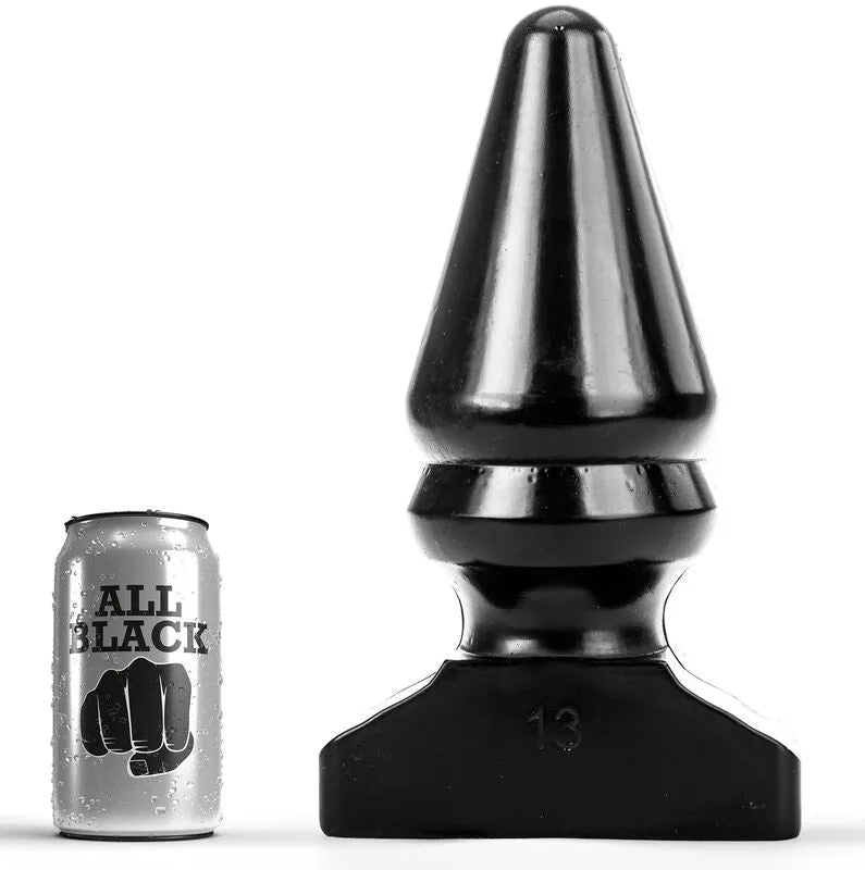 Buttplug Conique Pvc Noir Hypoallergénique