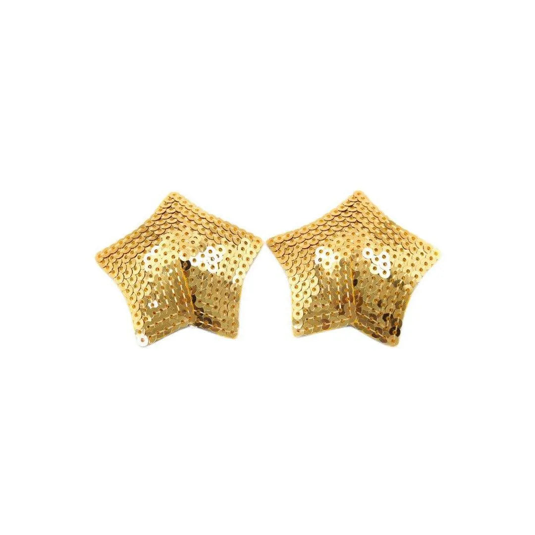 Cache-Tétons Adhésifs Étoile Sequins Dorés