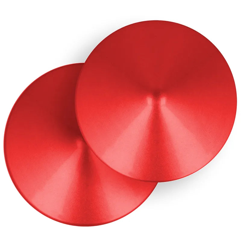 Cache-Tétons Métalliques Réutilisables Rouges