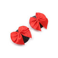 Cache Tétons Satin Noir Noeud Rouge Élégant