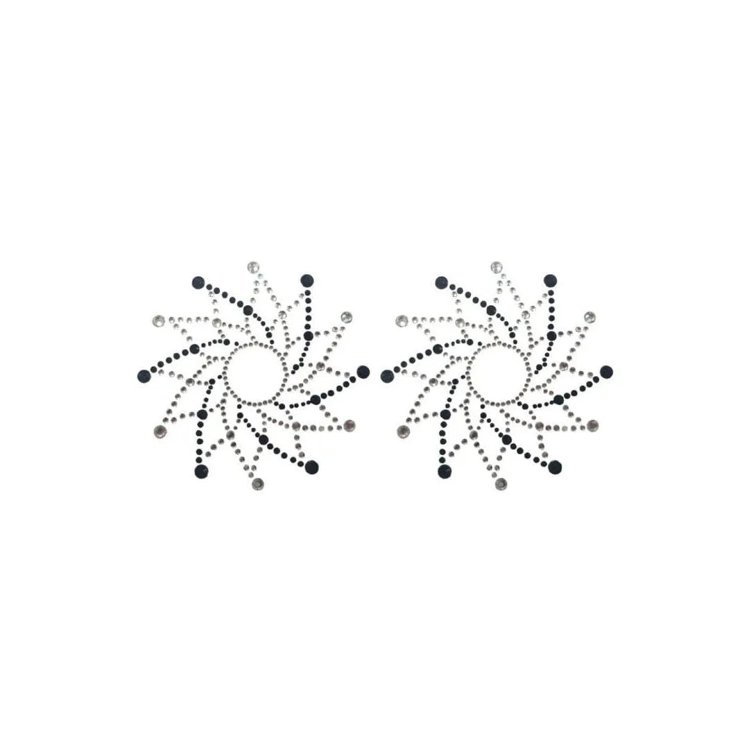 Cache-Tétons Étoile Strass Réutilisables Noir Et Blanc