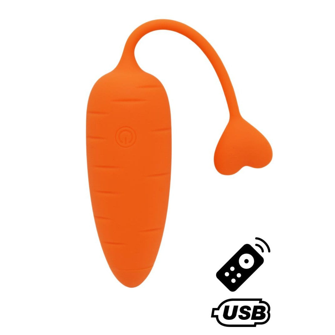 CARROT, Un Œuf vibrant avec télécommande, couleur et forme "Carotte" en silicone médical - BQ134ORA