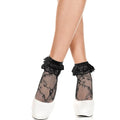 Chaussettes Hautes Dentelle Noire Élégantes