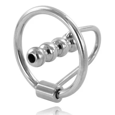 Cockring Bdsm Acier Hypoallergénique Avec Plug Urétral