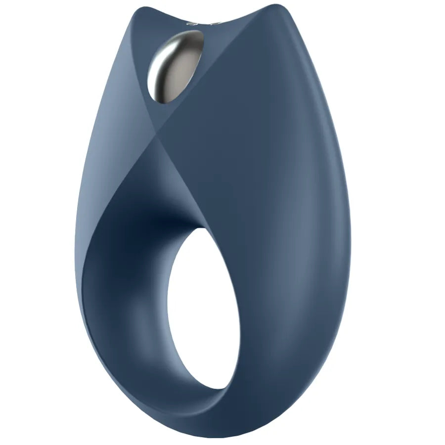 Anneau vibrant connecté en silicone bleu, design ergonomique, programmable via application mobile pour plaisir personnalisé.