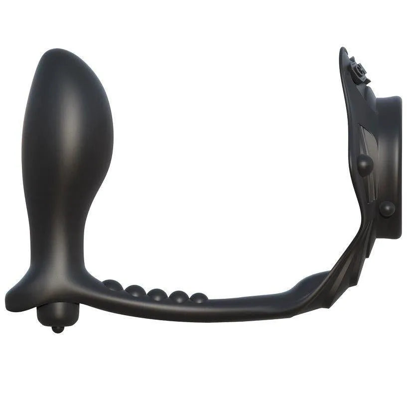 Cockring noir en silicone Elite, stimulation prostate, design ergonomique pour plaisir masculin optimal.