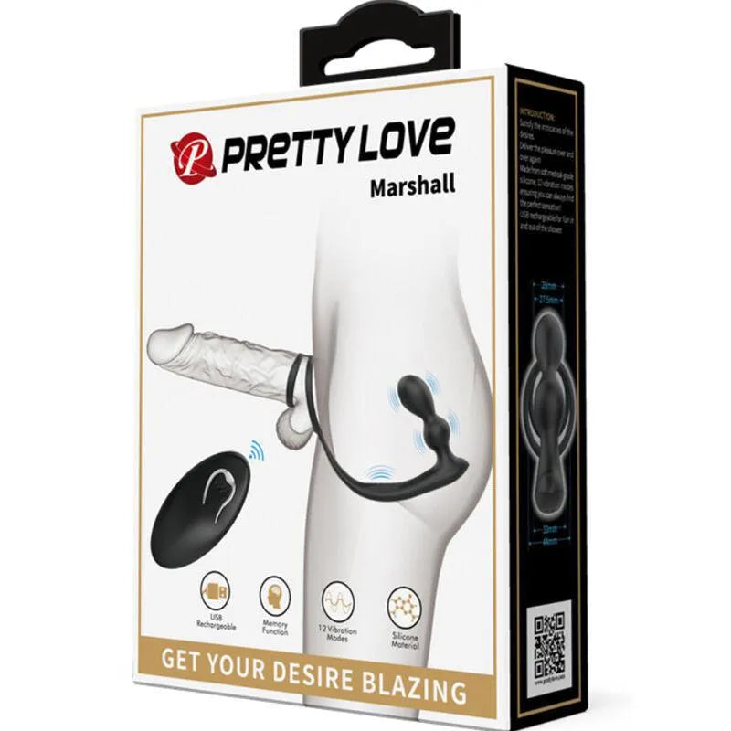 Cockring Vibrant Avec Plug Anal Télécommandé En Silicone