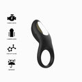 Cockring Vibrant Télécommandé Silicone Noir