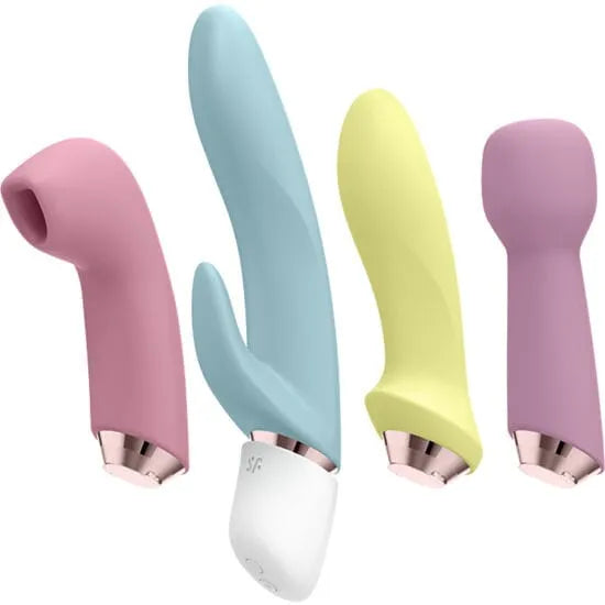 Coffret Vibromasseur Silicone Interchangeable 4-En-1