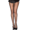 Collant Fantaisie Noir Coeurs Opaques