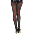 Collant Nylon Noir Semi-Opaque Coeurs Rouges