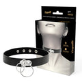Collier Bdsm Cuir Pu Noir Ajustable