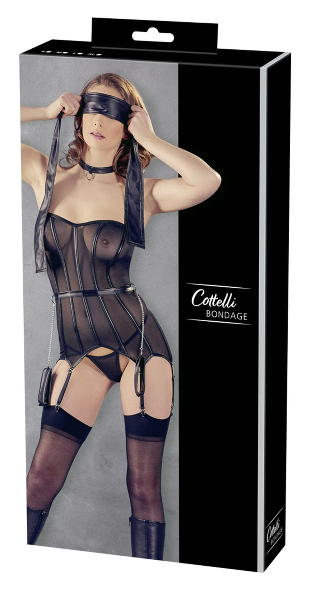 Corsage Bondage noir en fine résille - OR2611406BLK