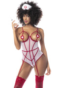 Costume D'Infirmière Sexy En Résille Blanche