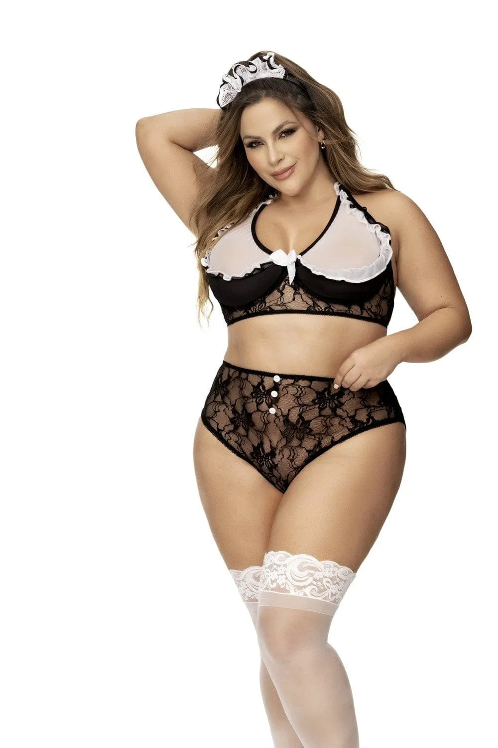 Costume Sexy De Soubrette Grande Taille Avec Volants