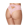 Culotte Grande Taille Rose Dentelle Taille Haute Élégante