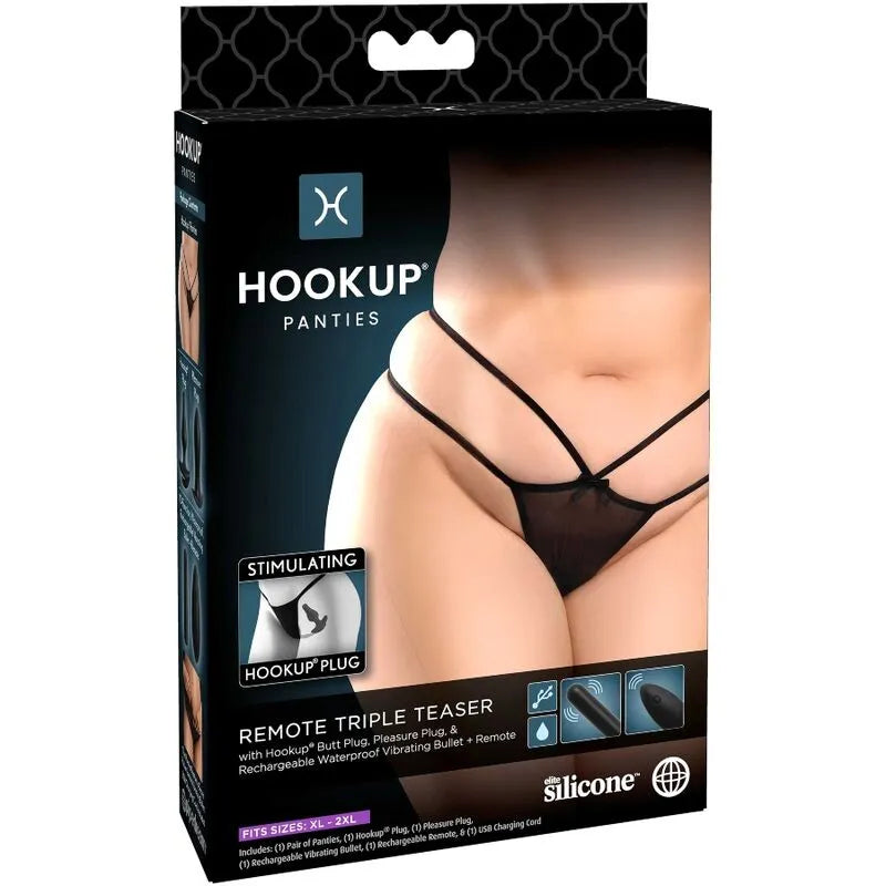 Culotte Vibrante Avec Plug Anal Silicone Étanche