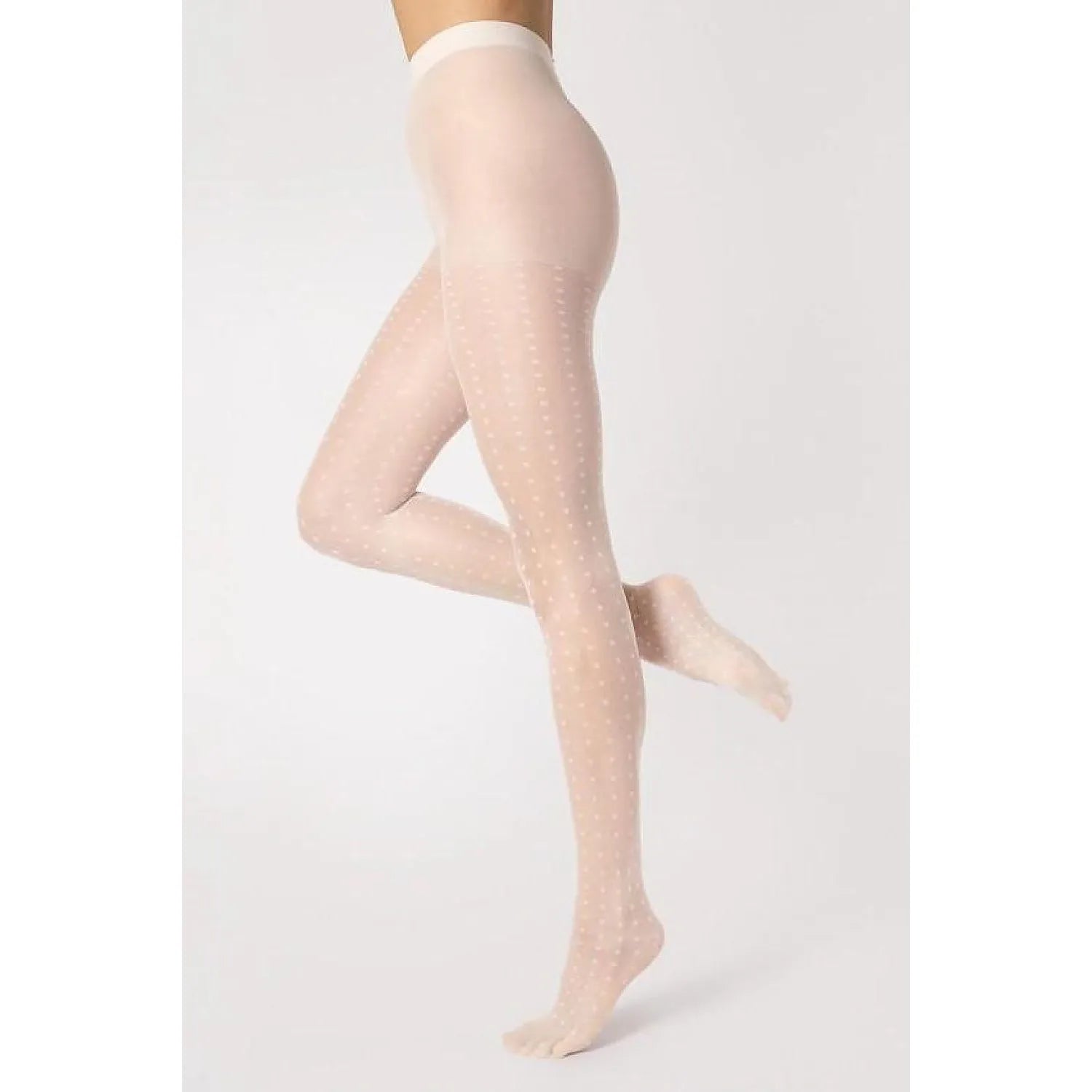 Collant à pois élégants renforts invisibles élasthanne polyamide taille L XL